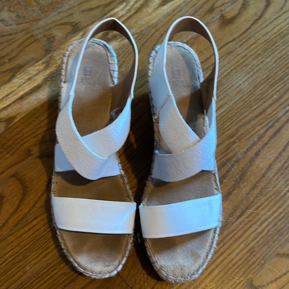 White platform sandals